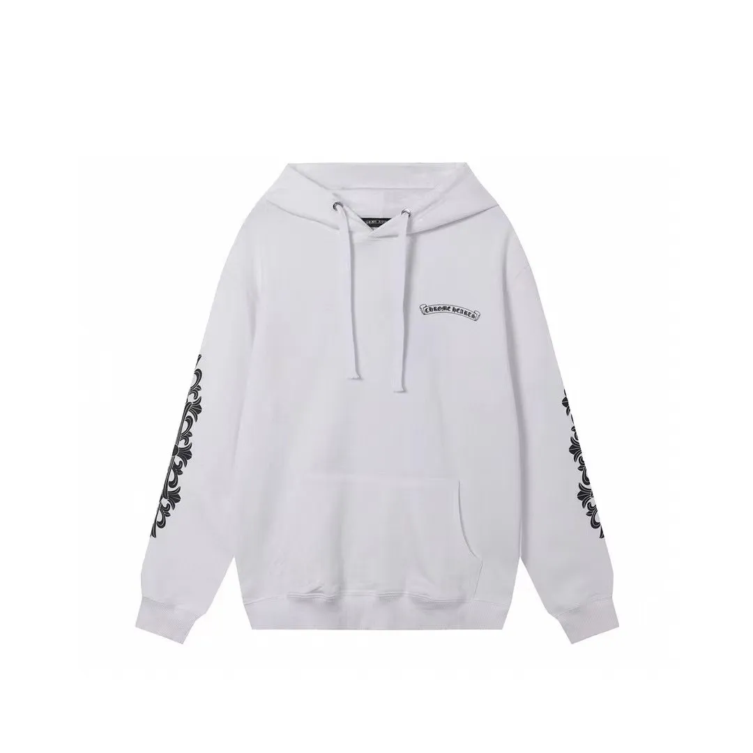 M07—P210 -Chrome Hearts/Chrome Hearts printed sweatshirt cardigan jacket -420 grams of high-density, high-quality wool, soft, delicate and skin-friendly, soft and silky to the touch, warm and skin-friendly -The hardware zipper accessories are all customized and full of details -Colour: black white -Size: S M L XL